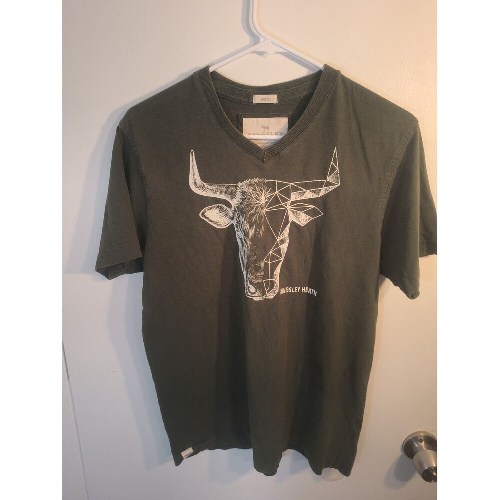 Kingsley Heath Green T Shirt African Luxury Men's  Size Medium Designed Africa